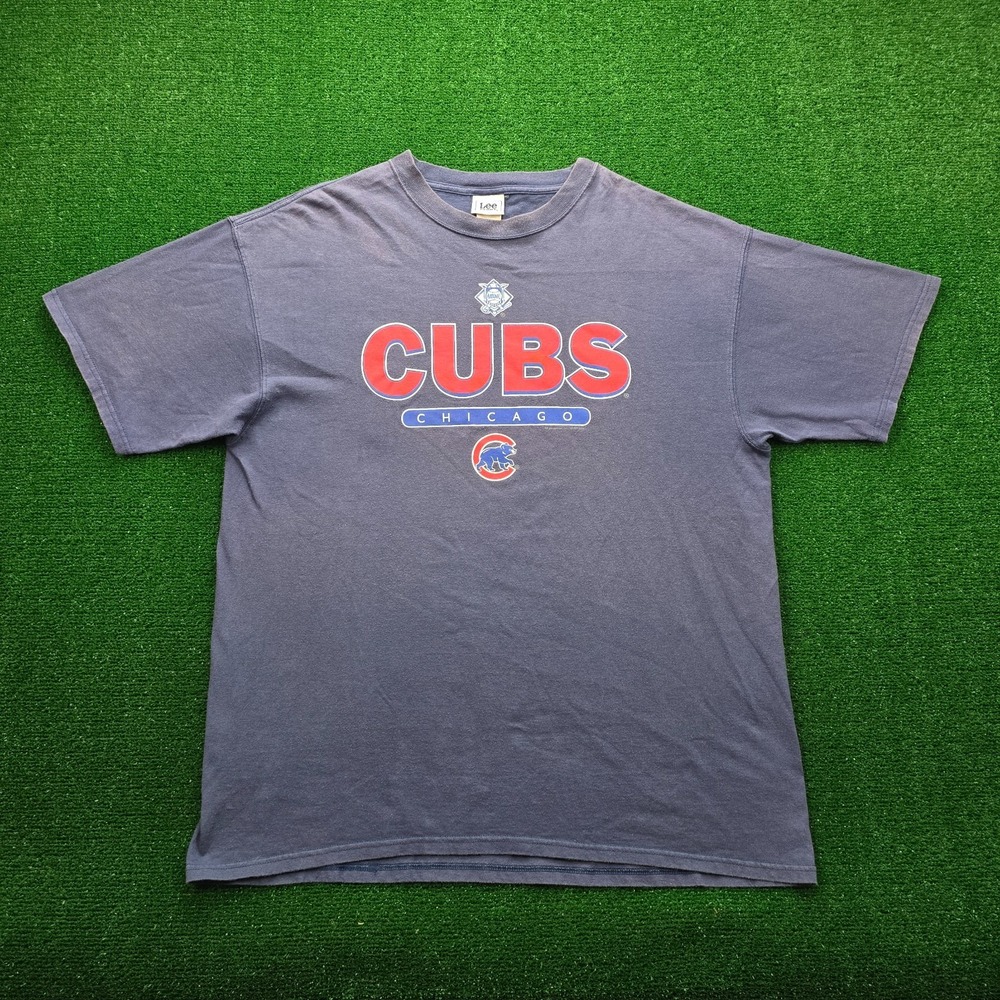 Chicago Cubs Tshirt Mens 2XL Blue LEE Short Sleeve MLB Baseball Sports Y2K